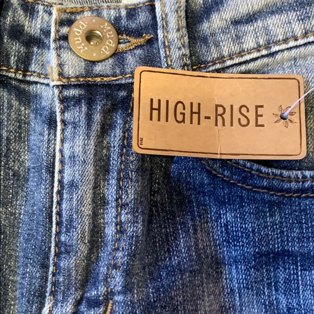 Mudd Blue Wash High Rise Distressed Skinny Jeans NWT - Picture 4 of 8